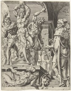 A flagelação de Cristo
A queda e a redenção da humanidade através da vida e da paixão de Cristo (título da série) de Dirck Volckertsz. Coornhert (attributed to)