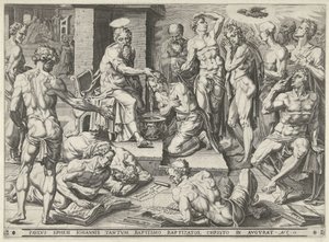 Paulo batiza os habitantes de Éfeso de Dirck Volckertsz. Coornhert (attributed to)