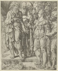 Tamar mostra a garantia
História de Judá e Tamar (título da série) de Dirck Volckertsz. Coornhert (attributed to)