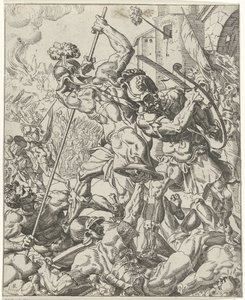 Voo do exército assírio
Judith e Holofernes (título da série) de Dirck Volckertsz. Coornhert (attributed to)