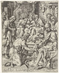 lava-pés Queda e redenção da humanidade através da vida e paixão de Cristo (título da série) de Dirck Volckertsz. Coornhert (attributed to)