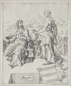 Cristo e a mulher samaritana de Dirck Volckertsz. Coornhert