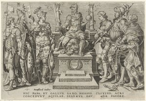 Carlos V rodeado pelos seus oponentes derrotados
Vitórias de Carlos V (título da série)
Divi Caroli. V. imp. opt. max. victoriae, ex multis praecipuae (título da série)