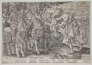 A rendição de John Frederick, Eleitor da Saxônia, após a batalha de Mühlberg de Dirck Volckertsz. Coornhert