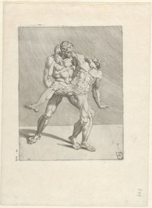 Dois lutadores Lutadores (título da série) de Dirck Volckertsz. Coornhert