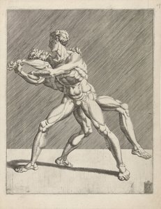 Dois lutadores
Wrestlers (título da série) de Dirck Volckertsz. Coornhert