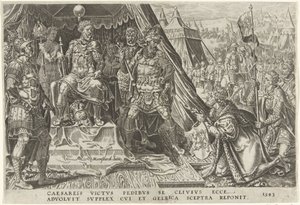 Guilherme II, Duque de Gelre, submete-se à autoridade de Carlos V, 1543 Vitórias de Carlos V (título da série) Divi Caroli. v. imp. optar. max. victoriae, ex multis praecipuae (título da série) de Dirck Volckertsz. Coornhert