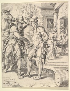 A Parábola do Bom Samaritano, 1549. de Dirck Volkertsen Coornhert
