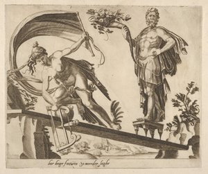 Quando a Fortuna é Abundante, a Queda Será Mais Profunda de Seis Provérbios sobre a Fortuna, ca. 1560. de Dirck Volkertsen Coornhert