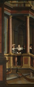 Uma Sequência Decorativa de Sete Partes: Uma escada ao ar livre de Dirck van Delen