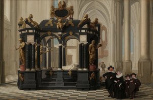 Uma família é Grab des Prinzen William I. in der Nieuwe Kerk, Delft. 1645 de Dirck van Delen