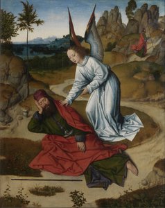 Retábulo da Última Ceia: Elias na ala direita do deserto, 1464-1468