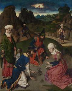 Retábulo da Última Ceia: ala direita da reunião de maná, 1464-1468 de Dirk Bouts