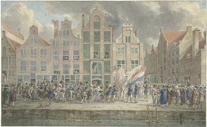 Demonstração anti-inglês em Roterdão, 2 de Março de 1781 de Dirk Langendijk (signed by artist)