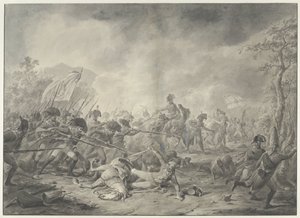 Captura do general russo Hermann durante a batalha de Bergen, 1799 de Dirk Langendijk (signed by artist)
