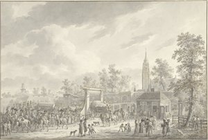 A partida da guarnição de Amersfoort em 1790 de Dirk Langendijk (signed by artist)