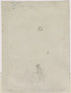 Esboço de camponeses em uma fonte (verso)
