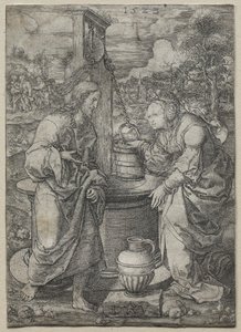 Cristo e a Mulher de Samaria de Dirk Vellert