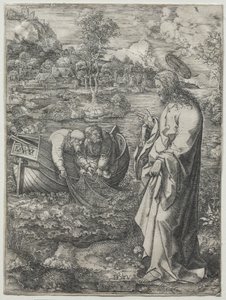 Jesus chamando a São Pedro e Santo André, 1523. de Dirk Vellert