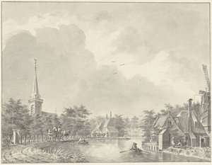 A aldeia de Harmelen no Leidse Vaart fora de Utrecht de Dirk Verrijk