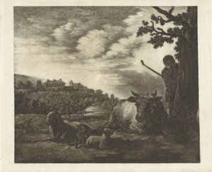 Paisagem com um pastor de Dirk van der Toorn