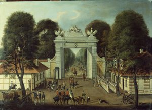 Caça Lodge em Potsdam, c.1735 de Dismar Degen