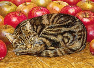 Right-Hand Apple-Cat, 1995 (acrílico no painel) de Ditz