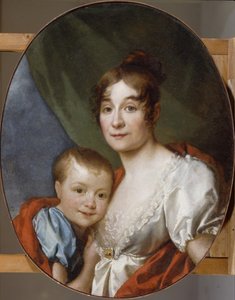 Retrato da condessa Ekaterina Alexandrovna Shakhovskaya 1777-1846 com a filha, 1807