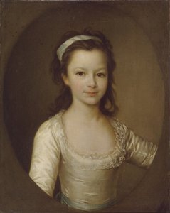 Retrato da condessa Yekaterina Artemyevna Vorontsova 1780-1836 como criança, fim dos anos 1780
