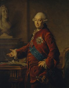 Retrato do vice-chanceler príncipe Alexander Mikhaylovich Golitsyn 1723-1807, 1772