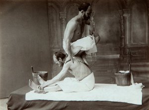 O banho oriental. Massagem, década de 1880