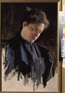 Retrato da artista Olga Ludvigovna Della-Vos-Kardovskaya (Della Vos Kardovskaya) (Della Vos Kardovskaya) (1875-1952). (Retrato da artista O. Della Vos Kardovskaya) (1875-1952). Peinture de Dmitri Nikolayevich Kardovsky (Kardovski) (1866-