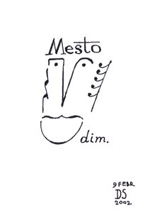 Mesto - uma caricatura de um rosto desenhada com notação musical de Dmitri Smirnov