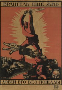 Wrangel ainda está vivo. Acabe com ele sem piedade! Poster, 1920