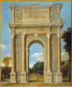 Arco do Triunfo ... (óleo sobre tela) de Domenichino (1581 1641)