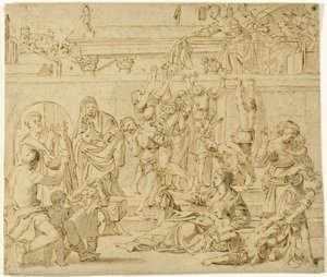 Santa Cecília distribuindo esmolas aos pobres de Domenichino