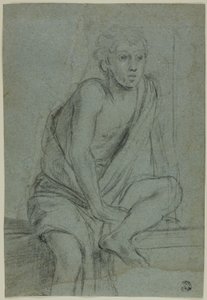 Jovens sentados: estudo para flagelação de Santo André de Domenichino