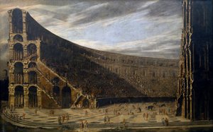 "Perspectiva de um anfiteatro romano" (Coupe en perspective d