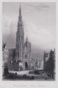 Catedral de Antuérpia (gravura) de Domenico (after) Quaglio