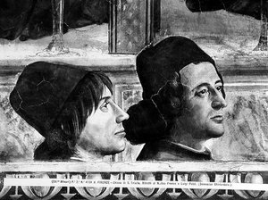 Retratos de Matteo Franco e Luigi Pulci (1432-84) do Ciclo da Vida de São Francisco, c.1483 (ver 52661)