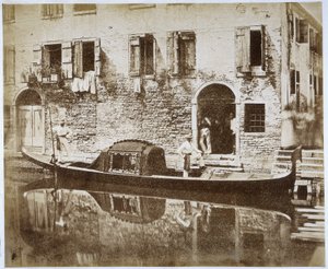 Gôndola em Veneza, c.1855 de Domenico Bresolin