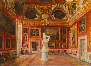 Sala di Giove no Palácio Pitti, em Florença, 1875. de Domenico Caligo