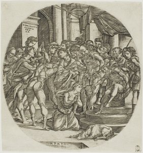 A decapitação de Santa Catarina de Domenico Campagnola