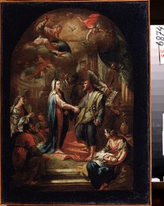 "Le mariage de la Vierge" (O Casamento de Maria e José) Peinture de Domenico Corvi (1721-1803) 18eme siecle State Art Museum, Toula, Russie