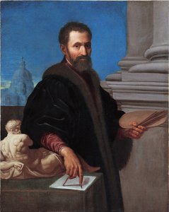 Retrato de Michelangelo Buonarroti de Cresti (Il Passignano), Domenico(1559-1638) - Óleo sobre tela - Galleria Enrico Lumina, Bergamo