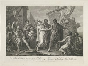 Aquiles vaia sobre verlies van Briseïs A raiva de Aquiles pela perda de Briseis (título no objeto)
