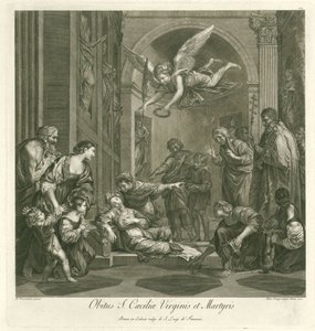 Morte de Santa Cecília
Obitus S. Caeciliae Virginis et Martyris (título sobre o objecto)
Pintura italiana (título da série)
Schola Italica Picturae (título da série)
