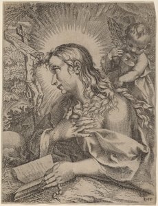 A Madalena Penitente de Domenico Falcini after Francesco Villamena after Francesco Vanni