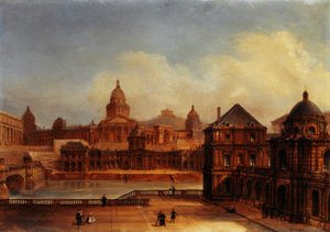 Composite View of Parisian Monuments, ca. 1836 (óleo sobre papel sobre tela) de Domenico Ferri