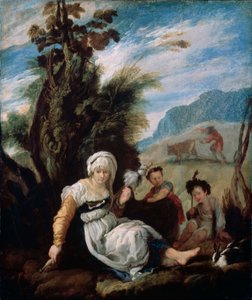 Adão e Eva, 1588 de Domenico Fetti or Feti